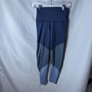 Aerie Chill Play Move Colorblock Leggings Blue Gray Athletic Womens Size S